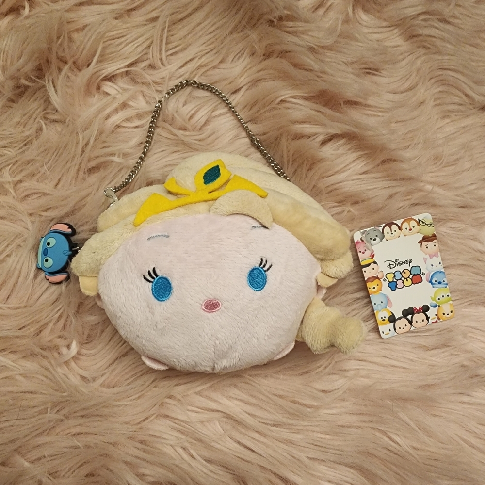 Disney Elsa tsum tsum mini plush pouch purse stitch zipper pull